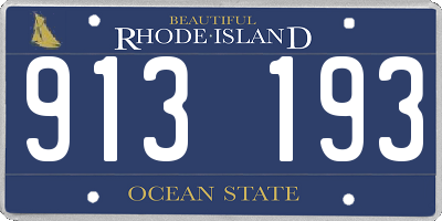RI license plate 913193