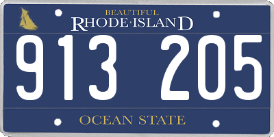 RI license plate 913205