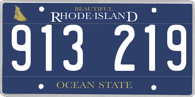 RI license plate 913219