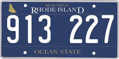 RI license plate 913227
