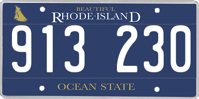 RI license plate 913230
