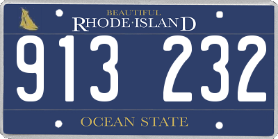 RI license plate 913232