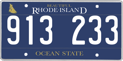 RI license plate 913233