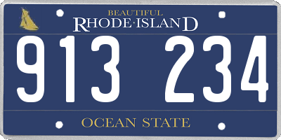 RI license plate 913234