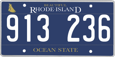 RI license plate 913236