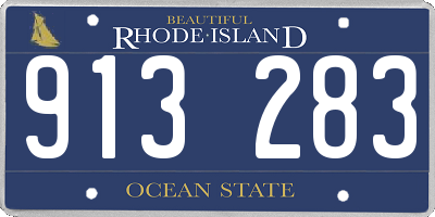 RI license plate 913283