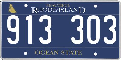 RI license plate 913303