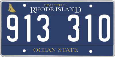 RI license plate 913310