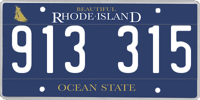RI license plate 913315