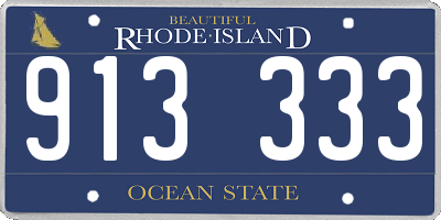RI license plate 913333