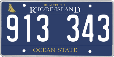 RI license plate 913343
