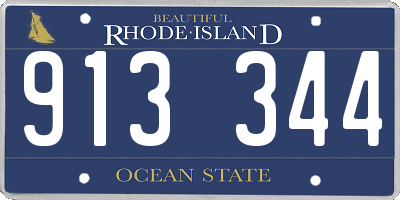 RI license plate 913344