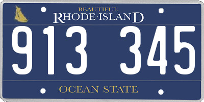 RI license plate 913345