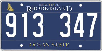 RI license plate 913347
