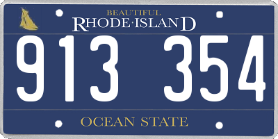 RI license plate 913354