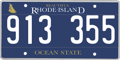 RI license plate 913355