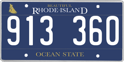 RI license plate 913360