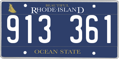 RI license plate 913361