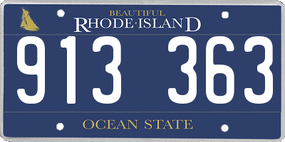 RI license plate 913363