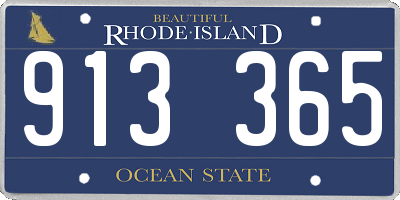 RI license plate 913365
