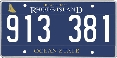 RI license plate 913381