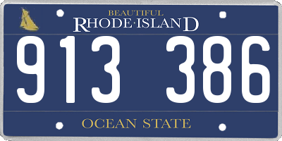 RI license plate 913386