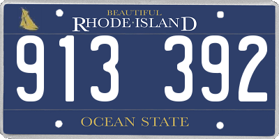RI license plate 913392