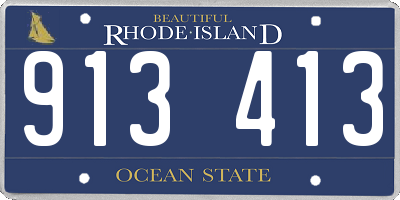 RI license plate 913413