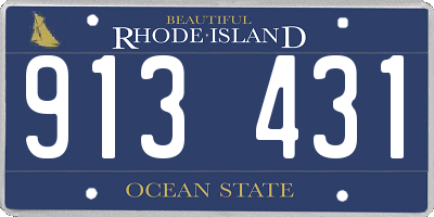 RI license plate 913431
