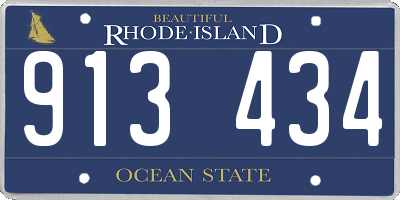 RI license plate 913434