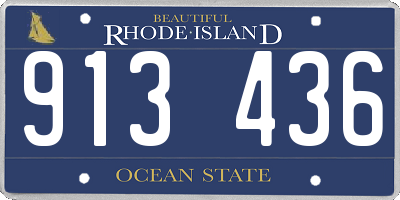 RI license plate 913436