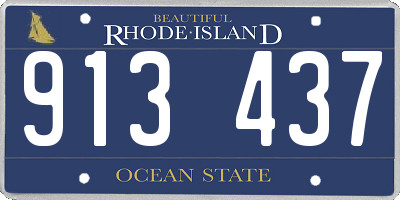 RI license plate 913437