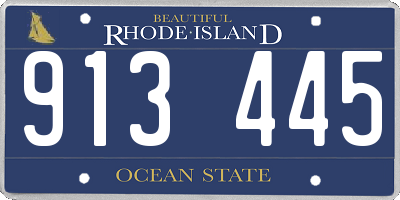 RI license plate 913445