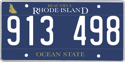 RI license plate 913498