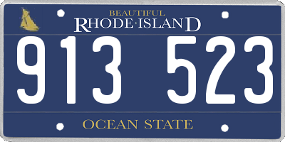 RI license plate 913523