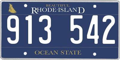RI license plate 913542