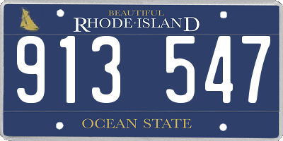 RI license plate 913547
