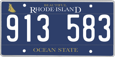 RI license plate 913583