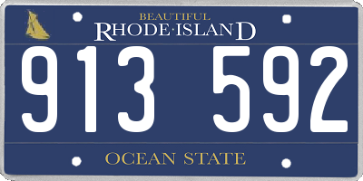 RI license plate 913592