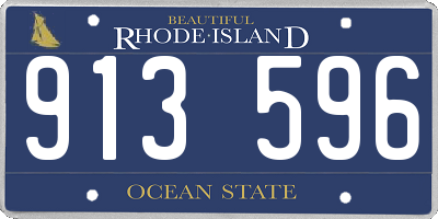 RI license plate 913596