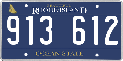 RI license plate 913612