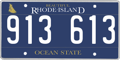 RI license plate 913613