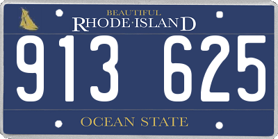 RI license plate 913625