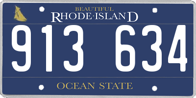 RI license plate 913634