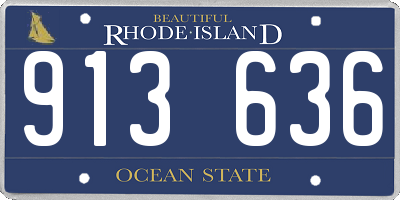 RI license plate 913636