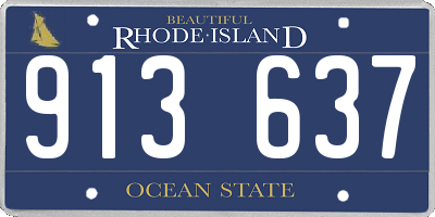 RI license plate 913637