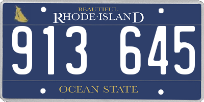 RI license plate 913645