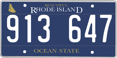 RI license plate 913647
