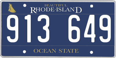 RI license plate 913649