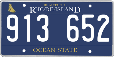RI license plate 913652